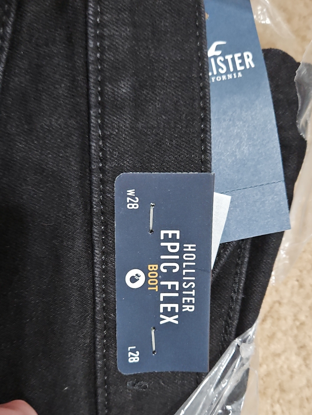 Hollister Black Bootcut Epic Flex Men’s Jeans 28x28